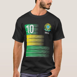 Camiseta Bandeira do Brasil Número 10 Brasil Futebol Homens