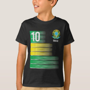 Camiseta Bandeira do Brasil Número 10 Brasil Futebol Homens