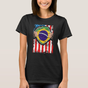 Camiseta Bandeira do Brasil Patriota Brasileiro Americano C