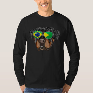 Camiseta Bandeira do Brasil Rottweiler Cachorro Brasil Bols