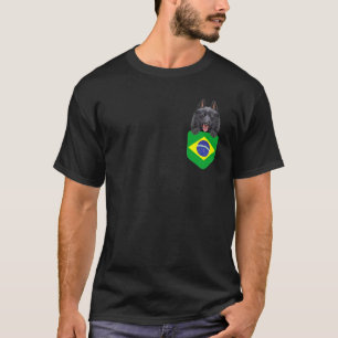 Camiseta Bandeira do Brasil Schipperke Cachorro no Bolso