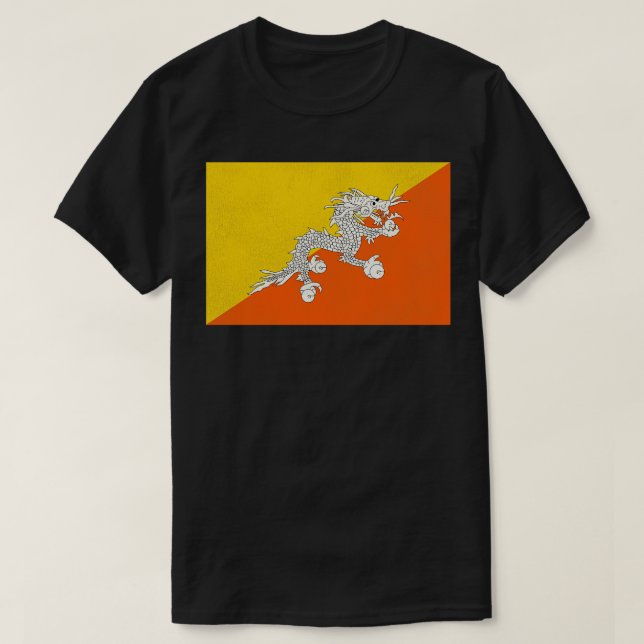 Camiseta Bandeira do Butão (Frente do Design)