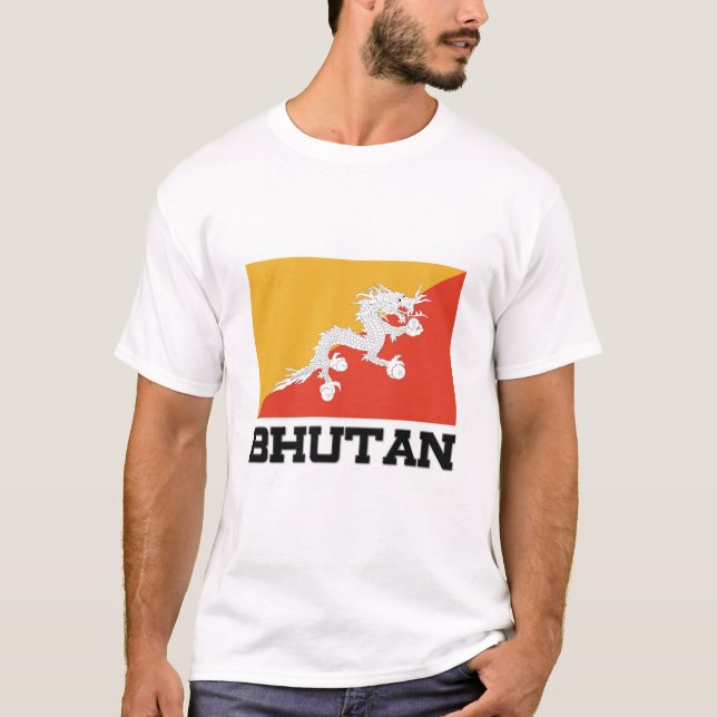 Camiseta Bandeira do Butão (Frente)