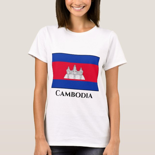Camiseta Bandeira do Camboja (Frente)