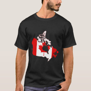 Camiseta Bandeira do Canadá contorna Canadá