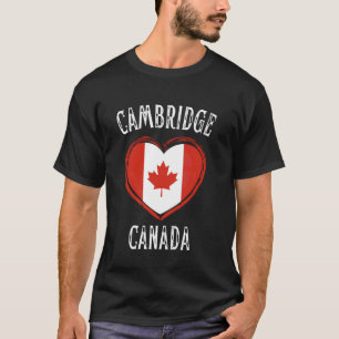 Camiseta Bandeira do Canadá Coração Cidade de Cambridge