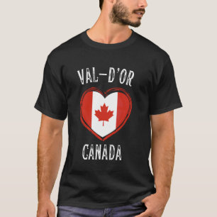 Camiseta Bandeira do Canadá Coração Val du2019Or Cidade
