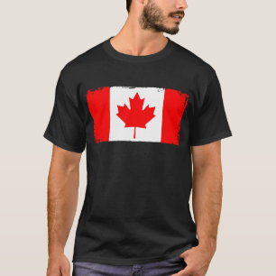 Camiseta bandeira do Canadá desgastada