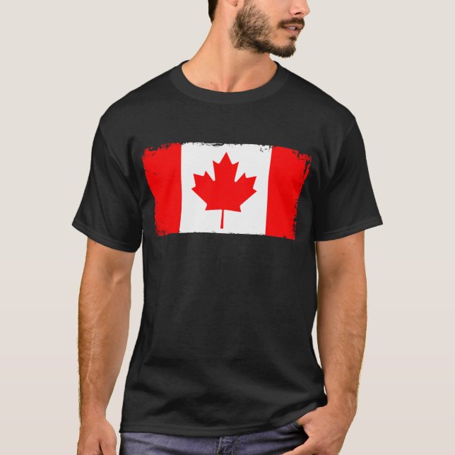 Camiseta bandeira do Canadá desgastada  (Frente)