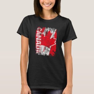 Camiseta Bandeira do Canadá Vintage Envelhecida Canadá