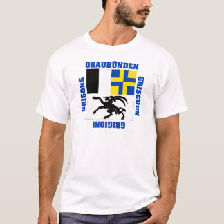 Camiseta Bandeira do cantão da suiça de Graubunden