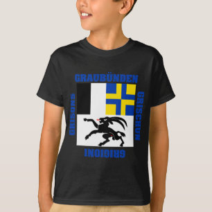 Camiseta Bandeira do cantão da suiça de Graubunden