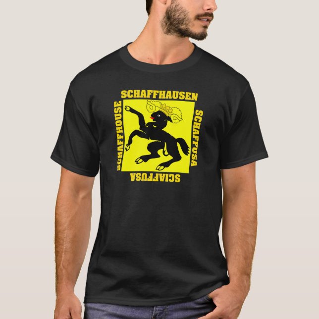 Camiseta Bandeira do cantão da suiça de Schaffhausen (Frente)