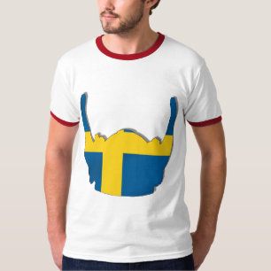 Camiseta Bandeira do capacete de Viking do sueco de