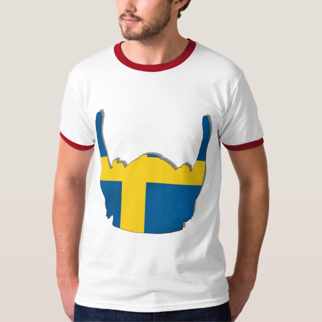 Camiseta Bandeira do capacete de Viking do sueco de (Frente)