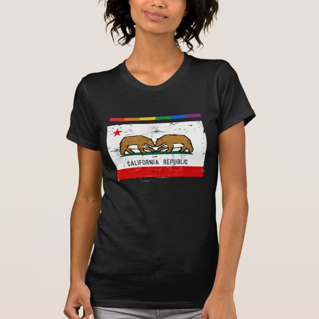 CAMISETA BANDEIRA DO CASAMENTO GAY DE CALIFÓRNIA (Frente)