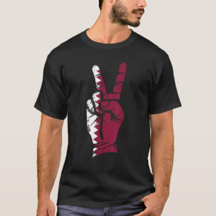 Camiseta Bandeira do Catar Sinal de Paz