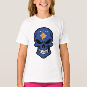 Camiseta Bandeira do Caveira Sorridente do Kosovo