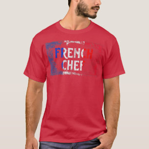 Camiseta Bandeira do Chef de França Vintage para o Cozinhar