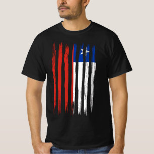 Camiseta Bandeira do Chile com tinta de pincel isolada