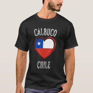 Camiseta Bandeira do Chile Coração Cidade Calbuco