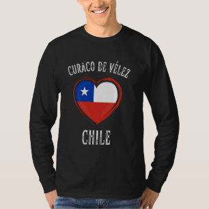 Camiseta Bandeira do Chile Coração Curaco De Velez Cidade
