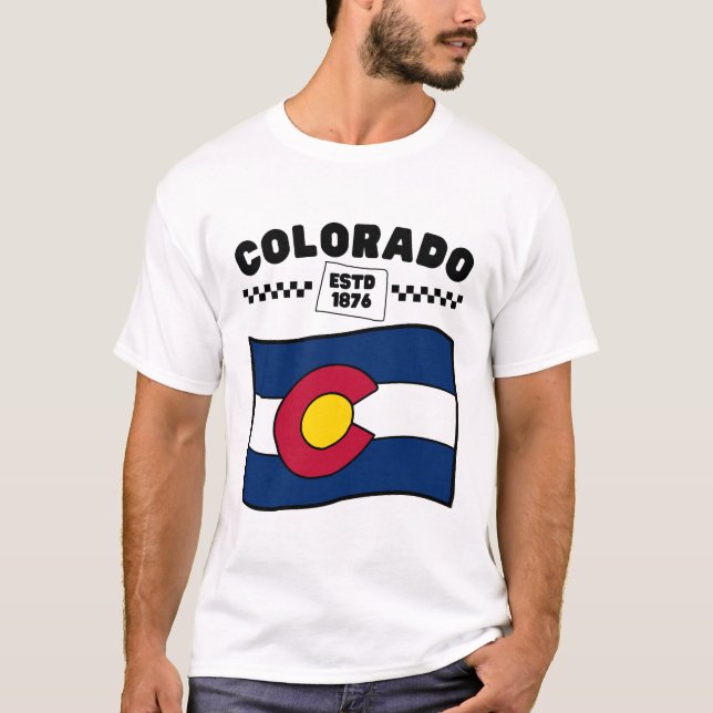 Camiseta bandeira do Colorado EUA (Frente)