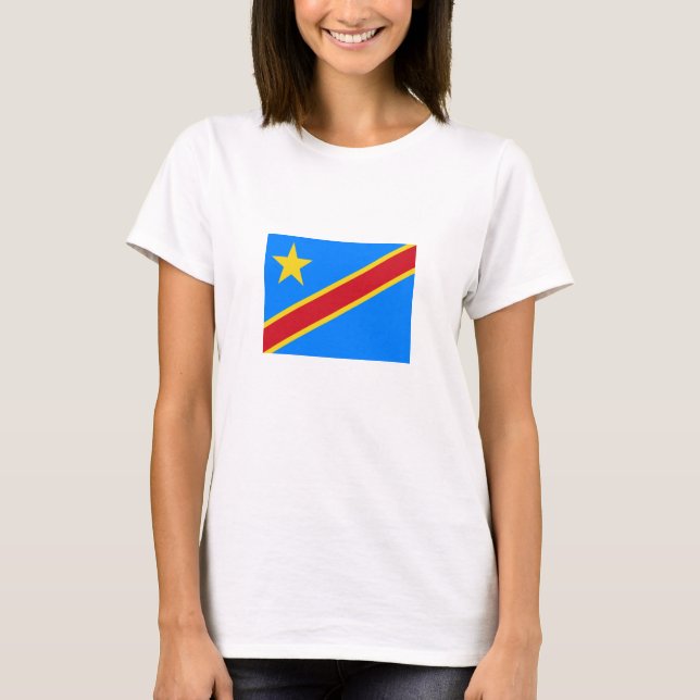 Camiseta Bandeira do Congo Quinxassa (Frente)