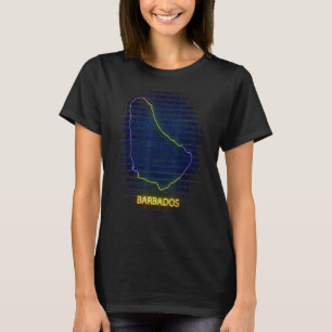 Camiseta Bandeira do contorno do país BARBADOS