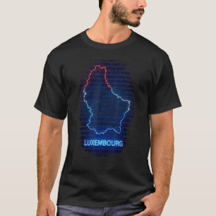 Camiseta Bandeira do contorno do país LUXEMBURGO