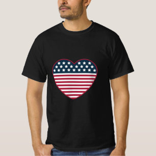 Camiseta Bandeira do Coração Americano