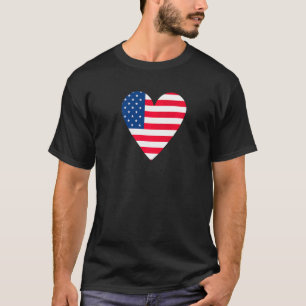 Camiseta Bandeira do Coração da Bandeira Americana
