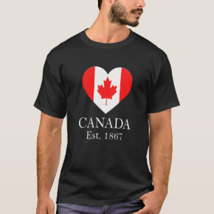 Camiseta Bandeira do Coração da Folha de Bordo Canadense C