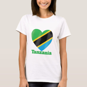 Camiseta Bandeira do Coração da Tanzânia