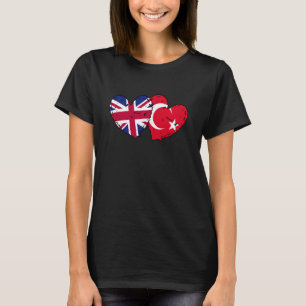 Camiseta Bandeira do Coração da Turquia do Reino Unido Amiz