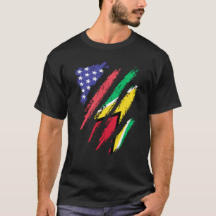 Camiseta Bandeira do Coração do Patriota Americano Guayanes