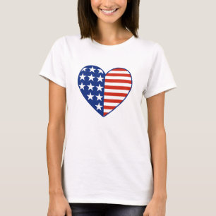 Camiseta Bandeira do coração dos EUA