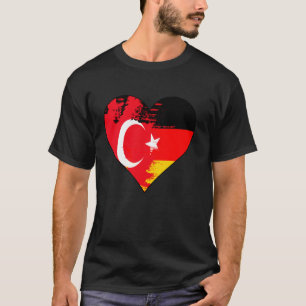 Camiseta Bandeira do Coração Patrimonial Alemão e Turcomeno