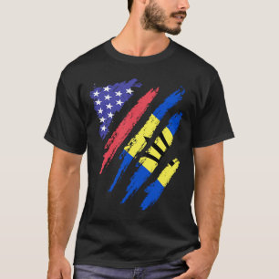 Camiseta Bandeira do Coração Patriota Americano Barbadiano