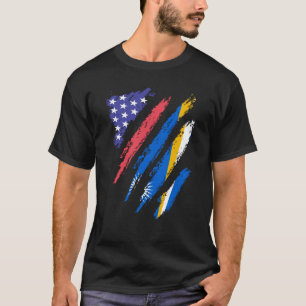 Camiseta Bandeira do Coração Patriota Americano das Ilhas M