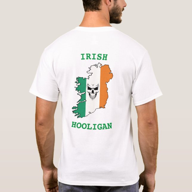Camiseta Bandeira do crânio de Hooligan irlandês (Verso)