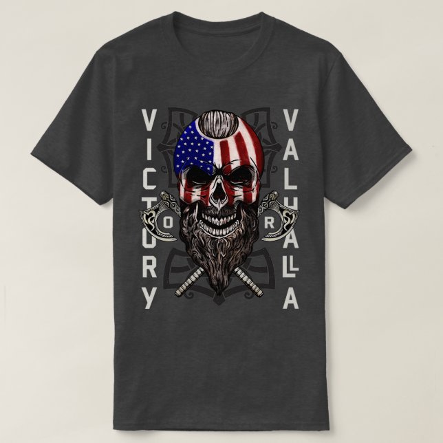 Camiseta Bandeira do Crânio do Ax Valhalla (Frente do Design)