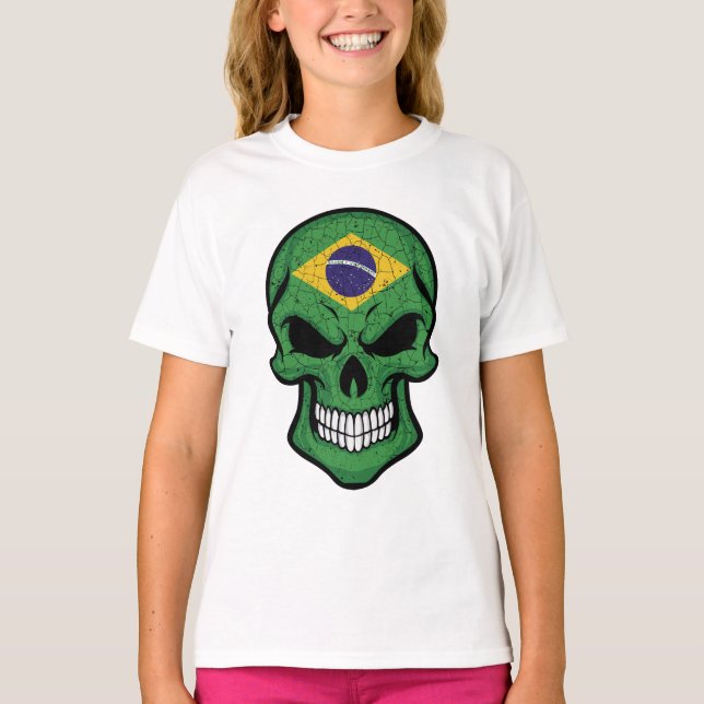 Camiseta Bandeira do Crânio do Brasil sorrindo (Frente)
