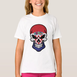 Camiseta Bandeira do Crânio Sorridente da Croácia
