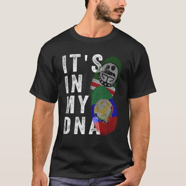 Camiseta Bandeira do Daguestão na Chechênia Está no meu DNA (Frente)