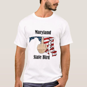 Camiseta Bandeira do dedo médio de t-shirt de pássaros do e