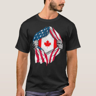 Camiseta Bandeira do Dentro de Sangue Canadiano