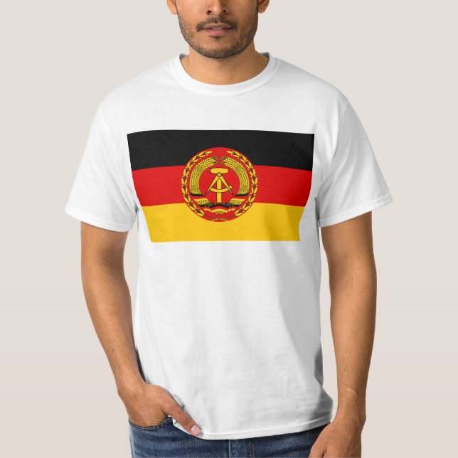 Camiseta Bandeira do der RDA de East Germany - de Flagge (Frente)