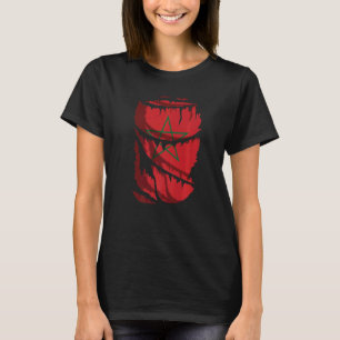 Camiseta Bandeira Do Desenho De Efeito Do Tecido Arrancado