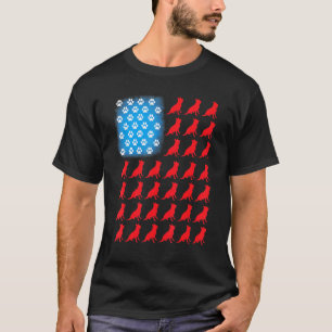 Camiseta Bandeira do Dia da Independência Americana Pata de